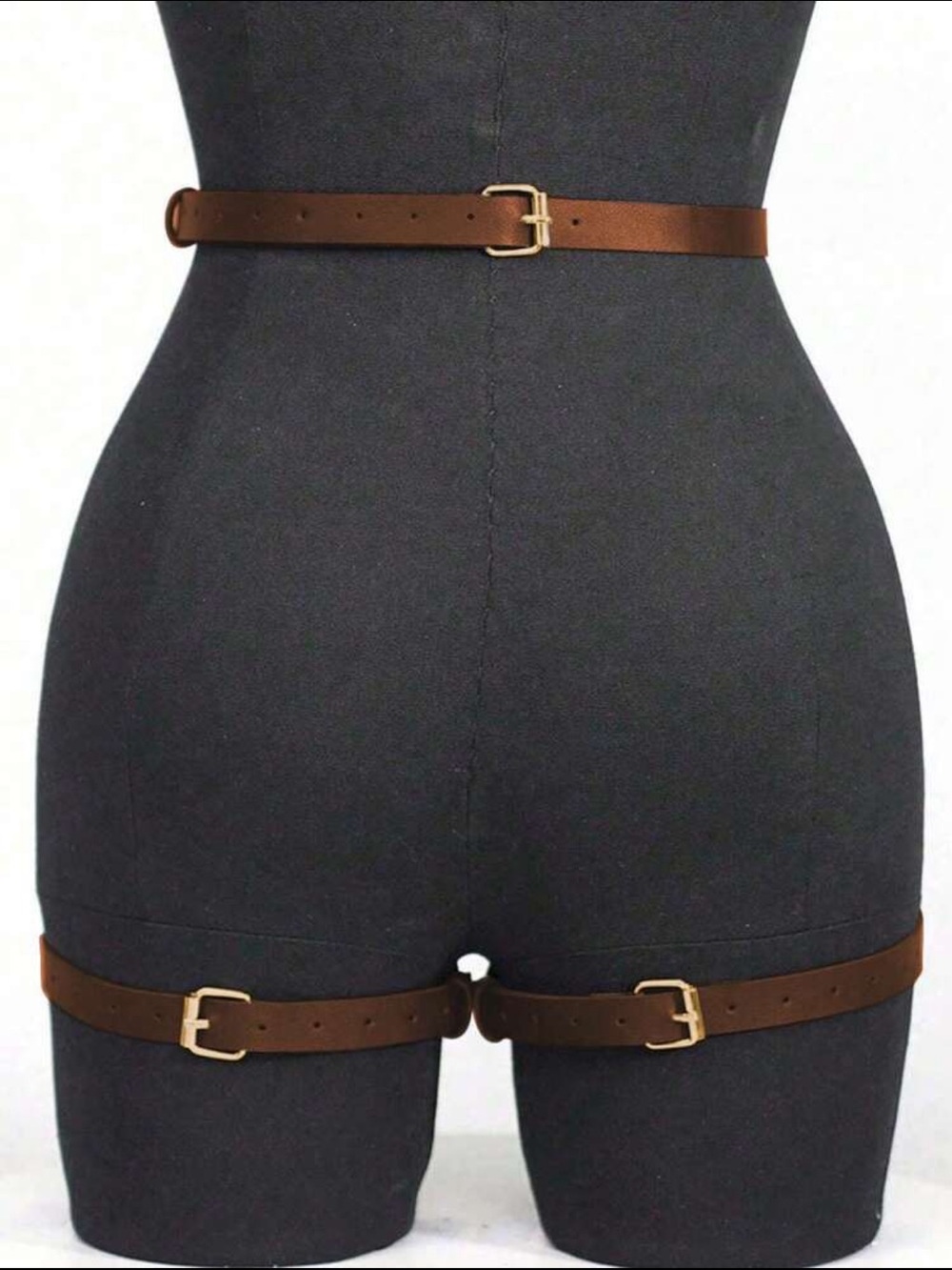 Brown Leather Leg Harness Belt - Women Accessories - Picture 3 of 5
